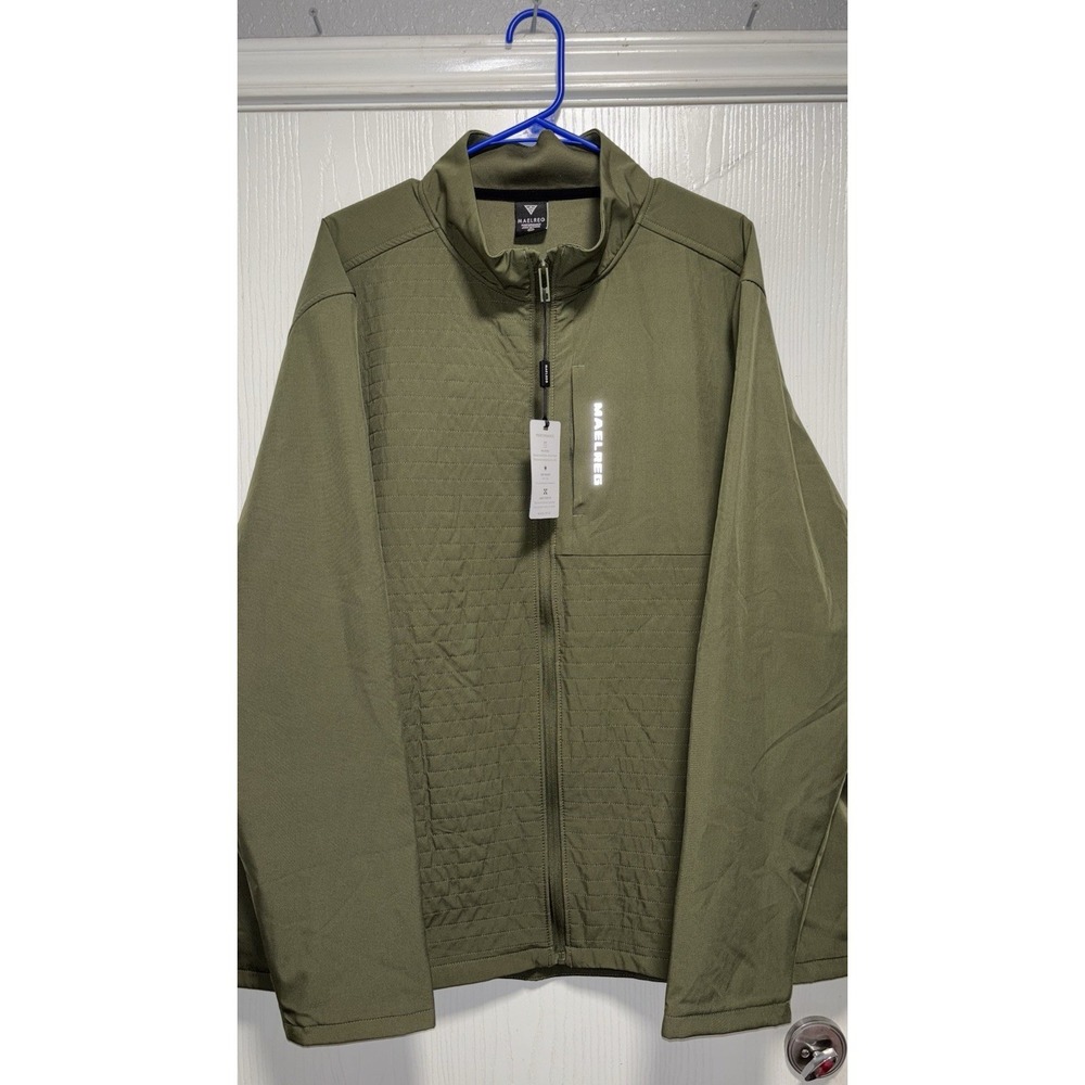 MAELREG Performance Lightweight Quilted Jacket Olive Green XXL Full Zip NWT